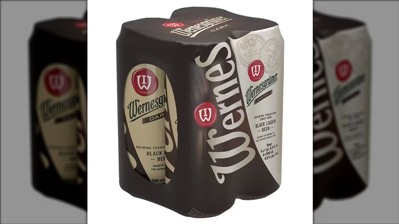 Aldi Wernesgruner Dark Lager on white background
