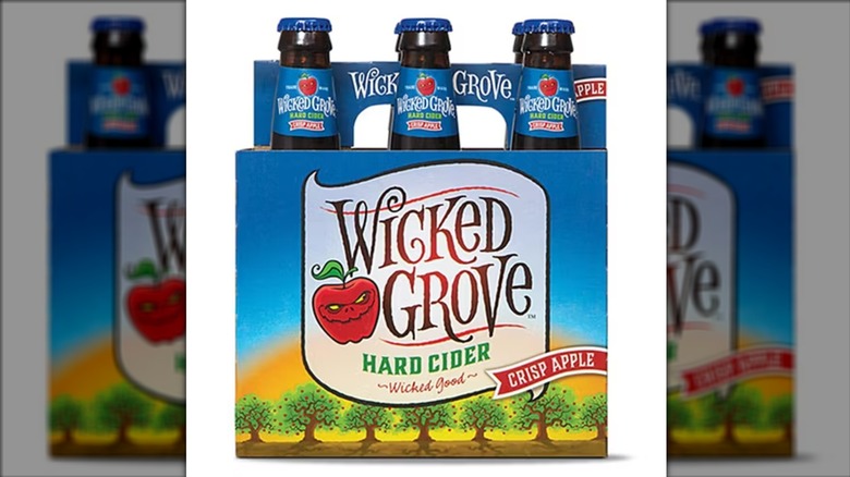 Aldi Wicked Grove Crisp Apple Hard Cider on white background