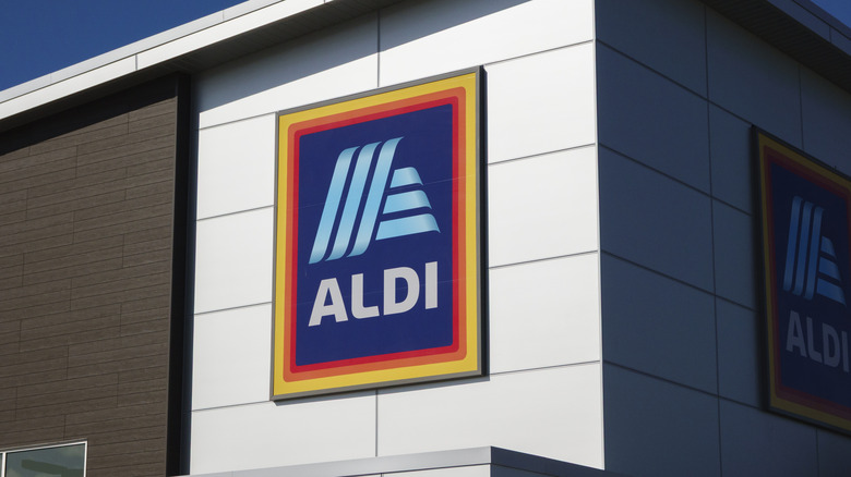 Aldi sign on building outside