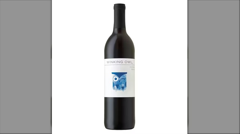 Aldi Winking Owl Merlot on white background