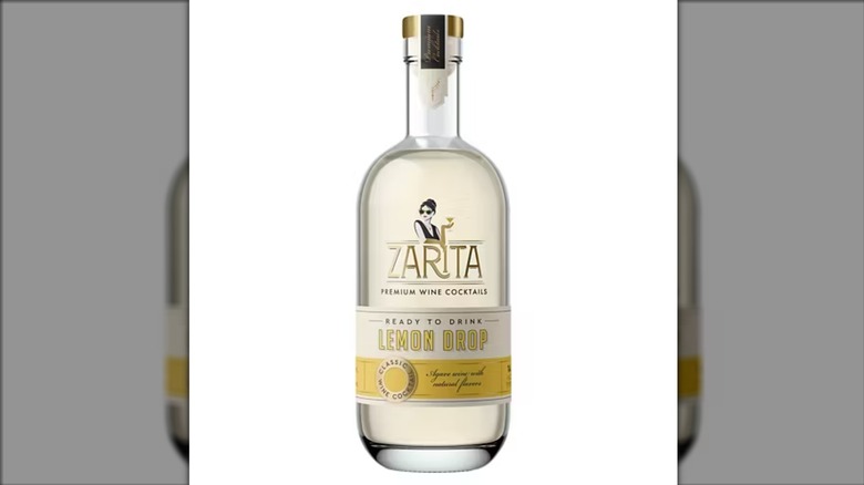 Aldi Zarita Lemon Drop Wine on white background