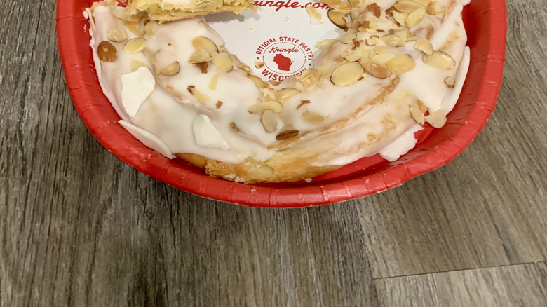 Aldi Almond Kringle on table