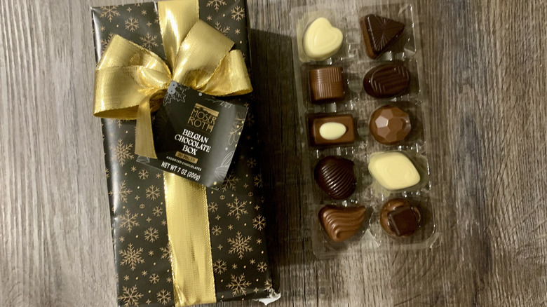 Alid belgian chocolate gift box on table