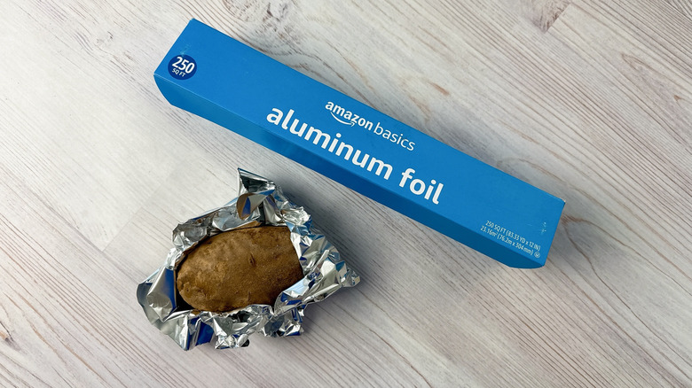 amazon basics foil and baked potato