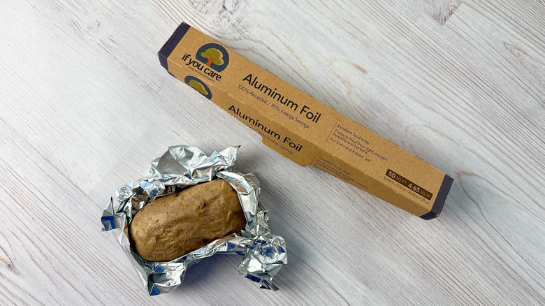 if you care foil and baked potato