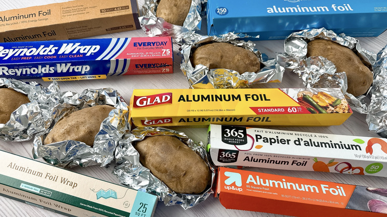 7 aluminum foil brands and baked potateos