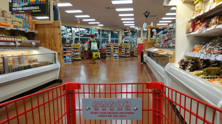cart in Trader Joe's frozen aisle