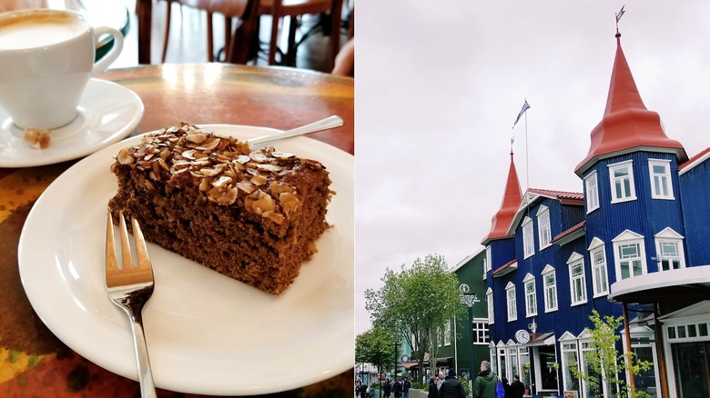 Bláa Kannan Café in Iceland with banana coffee cake