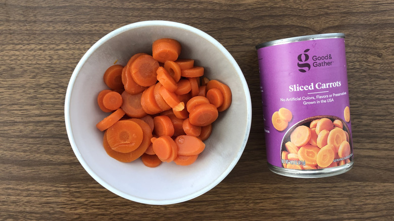 Target Good & Gather canned sliced carrots in a bowl.