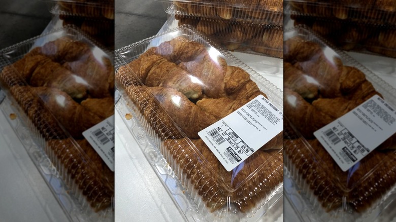 Plastic container of croissants from Costco bakery