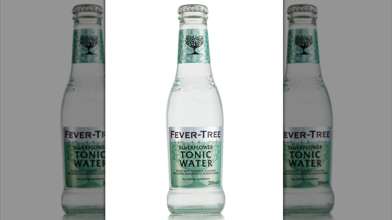 Bottle of Elderflower tonic mirror image