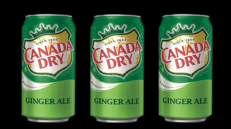 Cans of Canada Dry ginger ale mirror image
