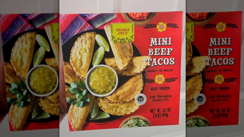 Trader Joe's Mini Beef Tacos in box
