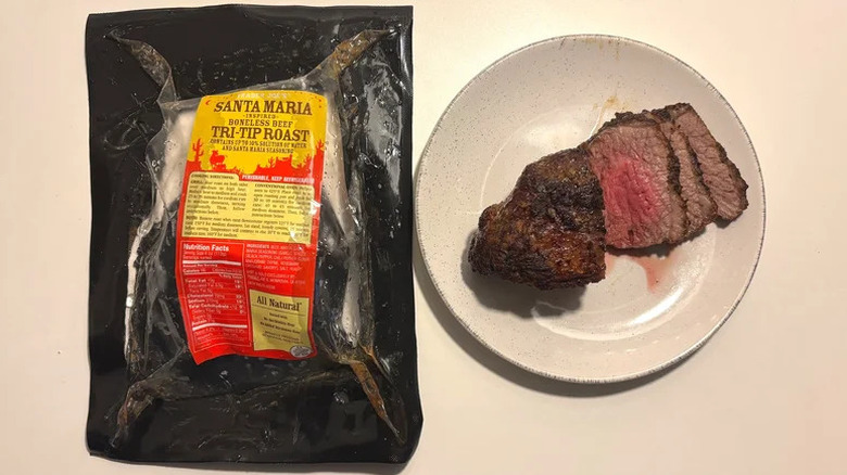 Trader Joe's Santa Maria Tri-Tip Roast on white plate