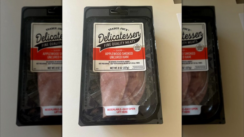 Top view of a package of Sliced Applewood Smoked Uncured Ham