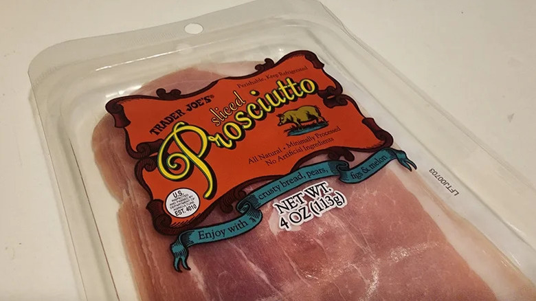 Close up of Sliced Prosciutto package