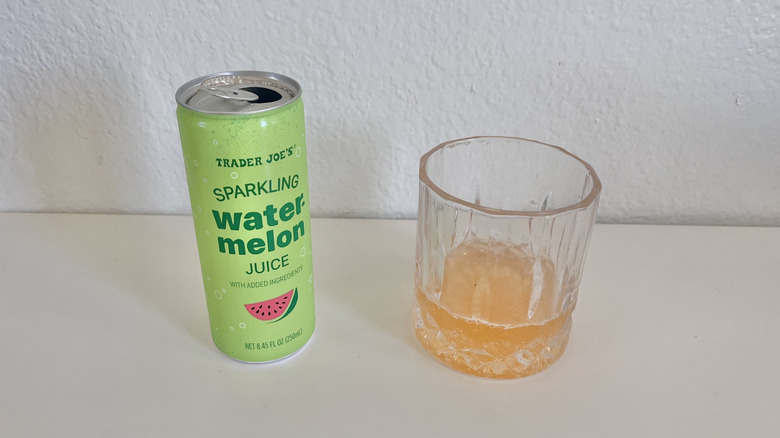 An open can of Sparkling Watermelon Juice on a table