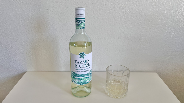 Open bottle of Tazmin Breeze New Zealand Sauvignon Blanc