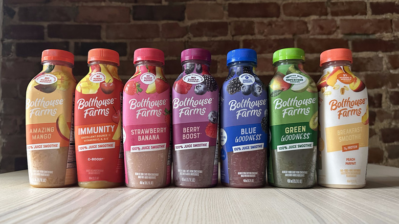 Bolthouse Farms smoothies on wooden table