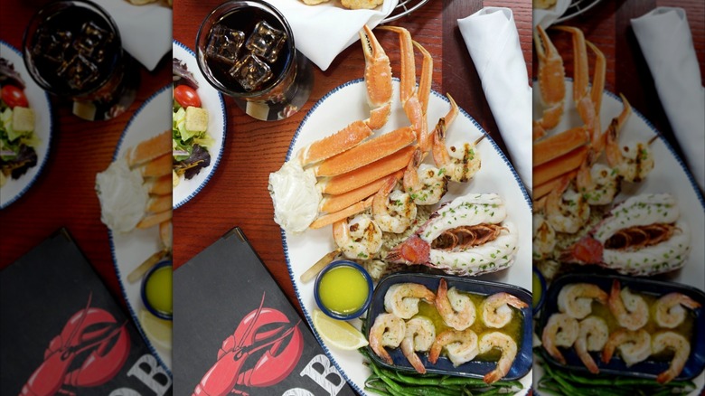 Red lobster table in restaurant