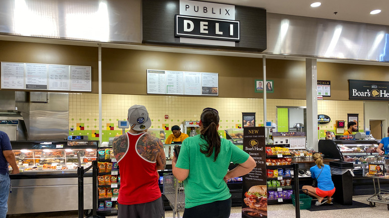 People waiting in line at Publix deli