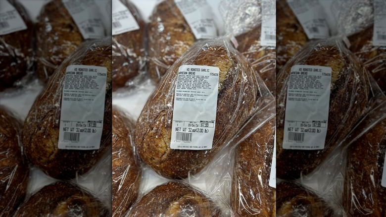 Loaves of Kirkland Signature roasted garlic Parmesan bread
