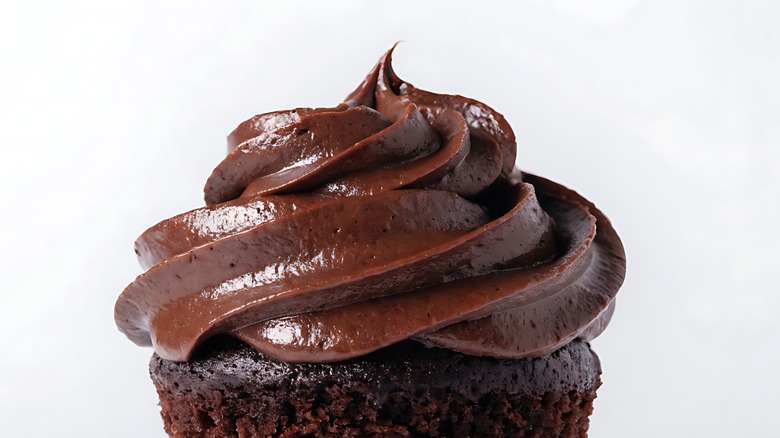 Cupcake with chocolate frosting