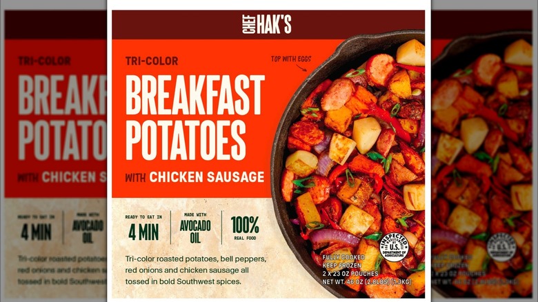 New Chef Hak's Breakfast Potatoes with Chicken Sausage packaging