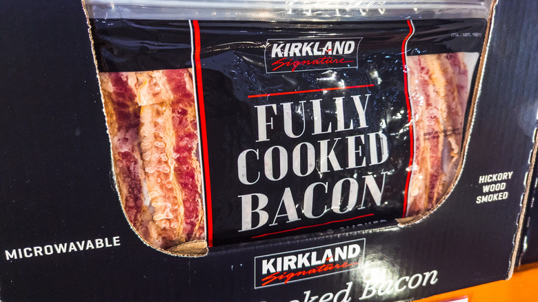 Packages of Kirkland Signature bacon in a box