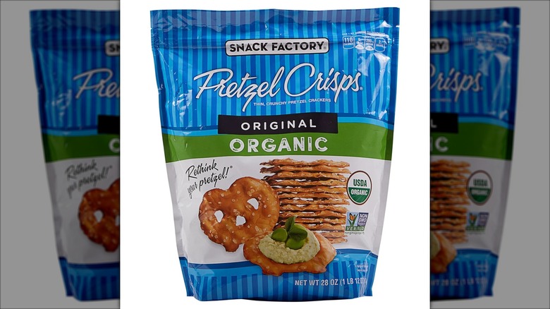 Snack Factory Pretzel Crisps against a white background