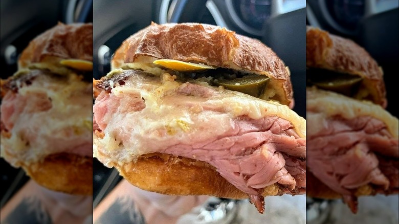 Buc-ee's Pastrami Reuben Sandwich with jalapeños