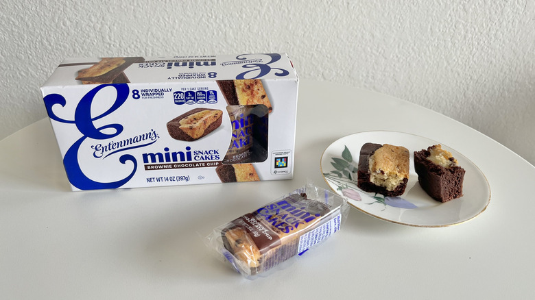 Entenmann's mini brownie cake on a plate