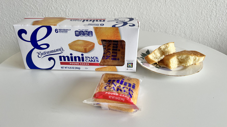 Entenmann's pound cakes box on a table