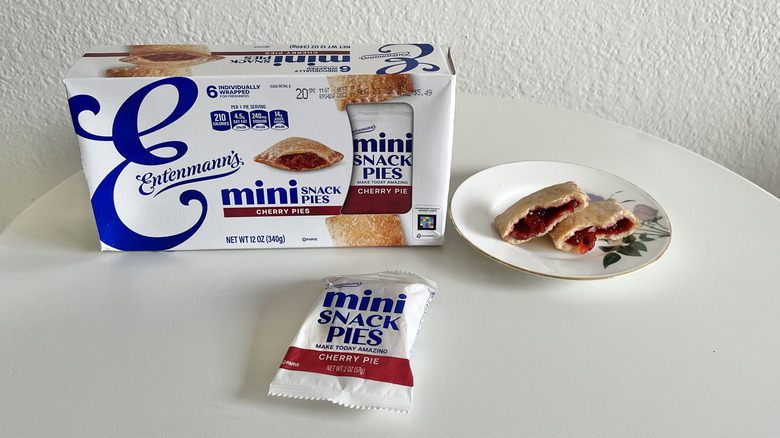 Entenmann's mini cherry pie on a plate