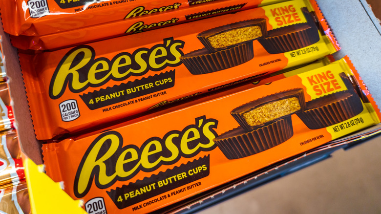 Reese's peanut butter cups on store shelf