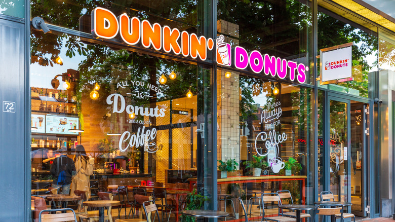 Dunkin' Donuts sign outside city store