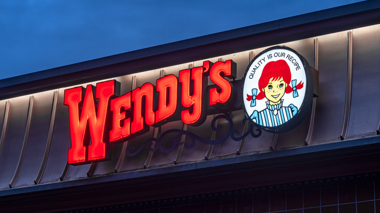 Wendy's sign at dusk