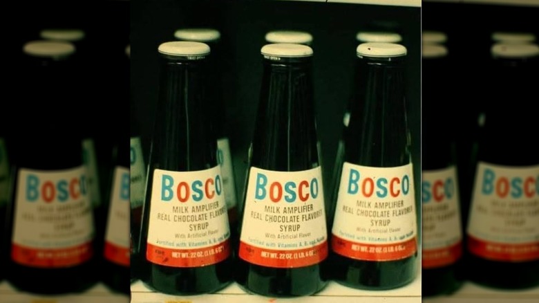 Bosco jars on a grocery shelf