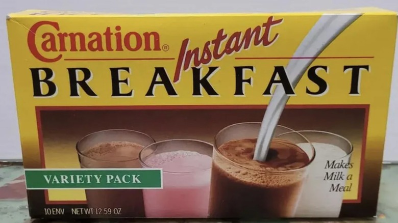 A box of Carnation Instant Breakfast powder