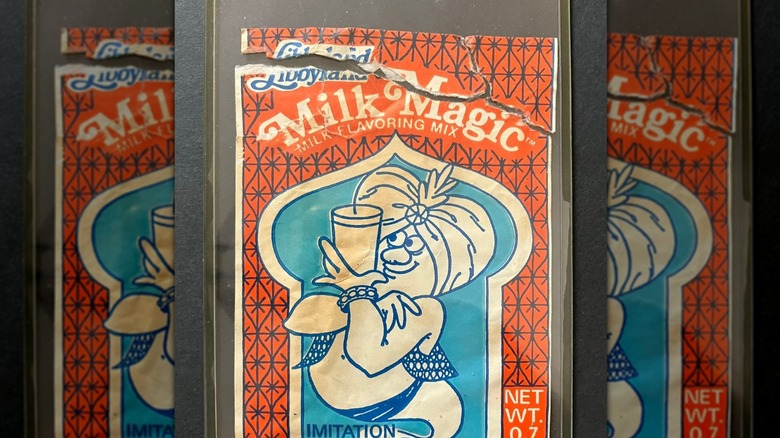 A milk magic packet with a genie on it