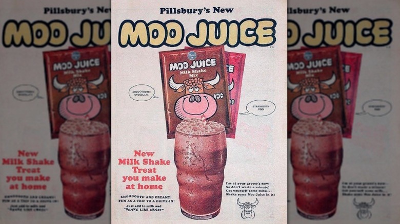 An advertisement that reads "Pillsbury Moo Juice"