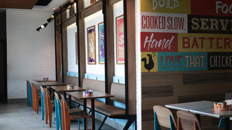 Inside of a Popeyes restaurant