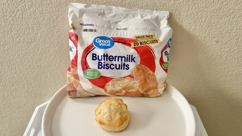 Great Value Buttermilk Biscuit on a round tray