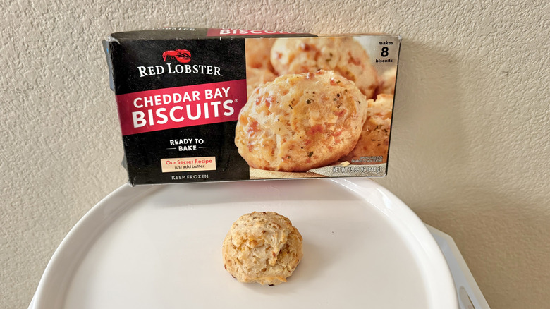 Red Lobster Frozen Cheddar Bay Biscuit on a tray