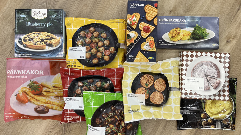 10 different frozen IKEA foods in packaging