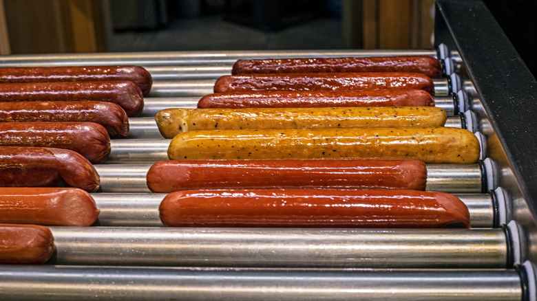 Hot dogs on roller grill