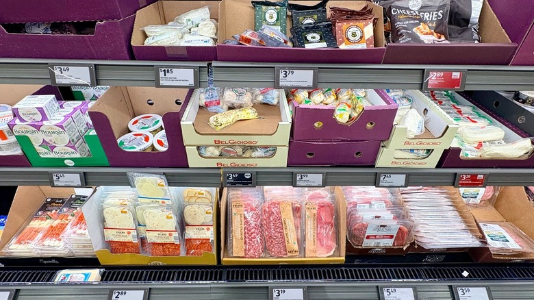 Aldi cheese and charcuterie section