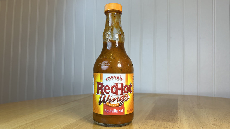 bottle of Frank's RedHot Nashville Hot Wing Sauce