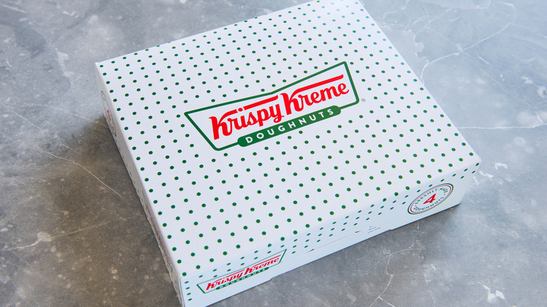 box of Krispy Kreme doughnuts