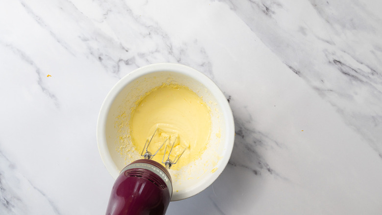 Beaten egg yolks with mixer